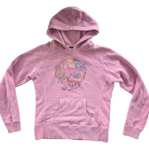 Jem and the Holograms Y2K Pink Graphic Hoodie Retro Cartoon Band Sweatshit Small
